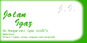 jolan igaz business card